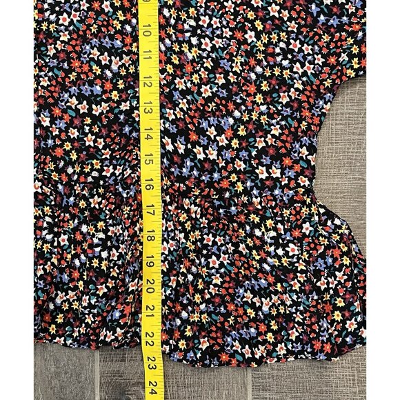 Maeve Anthropologie Mallory Ruffled Blouse Top Small Size Oversized Buttons - Picture 11 of 15